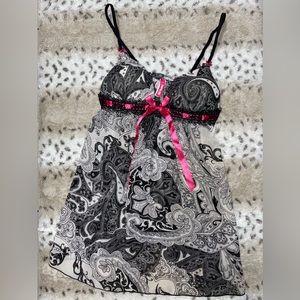 Cosmopolitan Black, White & Silk Hot Pink Nightgown